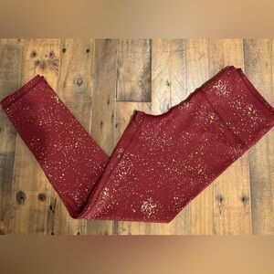 ZYIA: Red and Gold Speckled Leggings
